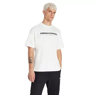 Armani Exchange Męska bluza polo z limitowanej edycji We Beat As One Capsule Heavy Jersey Jumper, biały, L - Bluzy męskie - miniaturka - grafika 1