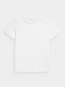 Koszulki dla chłopców - 4F T-shirt gładki chłopięcy - biały 146 (10-11 lat) - miniaturka - grafika 1