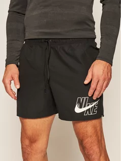 Kąpielówki męskie - Nike Szorty kąpielowe Logo Lap 5 NESSA566 Czarny Standard Fit - grafika 1