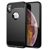 Etui i futerały do telefonów - Pokrowiec Etui Do Apple iPhone XS MAX w BRUSHED CZARNY Pokrowiec Ochronny Obudowa Case Cover Cadorabo - miniaturka - grafika 1