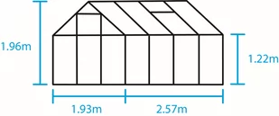 HALLS szklarnia ogrodowa Popular 86 - (5 m2; 1,93 x 2,57 m), zielona + baza, SZKŁO HARTOWANE - Szklarnie ogrodowe - miniaturka - grafika 2