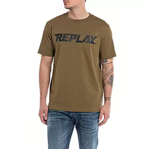 Replay T-shirt męski, Army Green 238, 3XL - Koszulki męskie - miniaturka - grafika 1