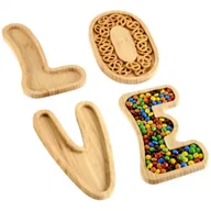Tace i patery - Kesper Zestaw 4 desek do serwowania love - miniaturka - grafika 1