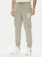 Spodnie sportowe męskie - Calvin Klein Jeans Spodnie dresowe Painted J30J327535 Zielony Regular Fit - miniaturka - grafika 1