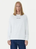 Koszulki męskie - Calvin Klein Longsleeve Standard Logo LV04LD232G Biały Relaxed Fit - miniaturka - grafika 1
