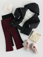 Kurtki i płaszcze dla dziewczynek - Reserved - Wodoodporna kurtka z kapturem - czarny - miniaturka - grafika 1