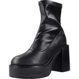 Botki damskie - MTNG Buty na obcasie Damskie Buty na obcasie FEVER 53004 Damskie | Casual Heel Botki | Zapięcie na zamek błyskawiczny, Geranium Czarny, 39 EU - grafika 1