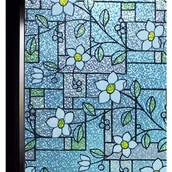 Okleiny - Folia okienna zapewniająca prywatność, 45 x 200 cm, z wzorem kwiatów 3D, dekoracyjna, anty-UV i anty-gorąca, nieprzezroczysta, do sypialni, salonu, ł - miniaturka - grafika 1