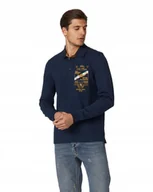 Koszulki męskie - Aeronautica Militare Polo z długim rękawem 232PO1734P173 granat [Rozmiar - miniaturka - grafika 1