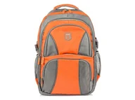 Plecaki - POMARAŃCZOWO-SZARY PLECAK sportowy MIEJSKI trekkingowy wytrzymały T17 - marka niezdefiniowana - miniaturka - grafika 1
