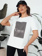 Bluzki damskie - T-shirt damski LAMOUR biały Dstreet RY2588-M/L - miniaturka - grafika 1