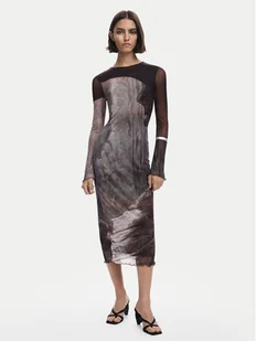 Desigual Sukienka codzienna Abyss Lacroix 25WWVK01 Brązowy Slim Fit - Sukienki - miniaturka - grafika 1
