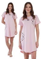 Bielizna nocna - Koszula Nocna Vienetta bawełniana z krótkim rękawem XXL kot wygodna cienka - miniaturka - grafika 1