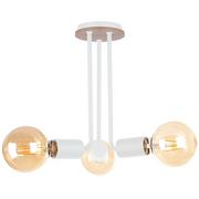 Lampy sufitowe - KET LAMPA sufitowa loftowa OPRAWA sticks metalowa biała drewno KET1175 - miniaturka - grafika 1