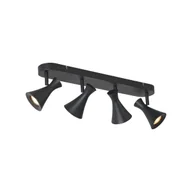 Lampy sufitowe - QAZQA Nowoczesny reflektor sufitowy czarny 4-punktowy obrotowy i przechylny - Triangle - miniaturka - grafika 1