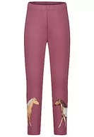 Legginsy - SALT AND PEPPER Dziewczęce legginsy z nadrukiem koni, Mauve, 134 cm - miniaturka - grafika 1