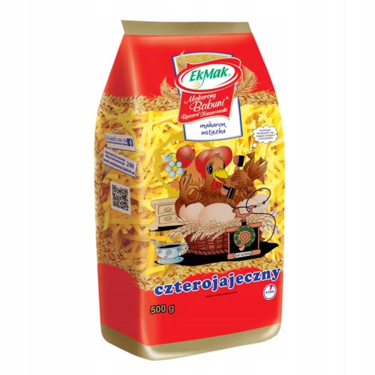 MAKARON BABUNI 4-JAJECZNY WSTĄŻKA EKMAK 500G