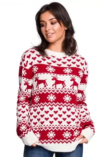Swetry damskie - BK039 Sweter z motywem świątecznym - model 2 - grafika 1