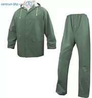 Odzież robocza - DELTAPLUS 304 KOMPLET PRZECIWDESZCZOWY: BLUZA + SPODNIE Z POLIESTRU OBUSTRONNIE POWLEKANEGO PVC (ZIELONY) - miniaturka - grafika 1