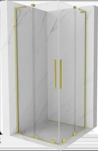 Mexen Velar L Duo kabina prysznicowa rozsuwana 80x80 cm, transparent, złota szczotkowana - 871-080-080-02-03-55 - Kabiny prysznicowe - miniaturka - grafika 1