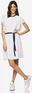 Sukienki - Benetton Sukienka w kolorze białym ze wzorem - grafika 1