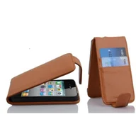 Etui i futerały do telefonów - Cadorabo Etui na Apple iPhone 4 / iPhone 4S Etui w kolorze brązowym Etui z klapką na telefon Etui na telefon Pokrowiec ze skóry syntetycznej - miniaturka - grafika 1
