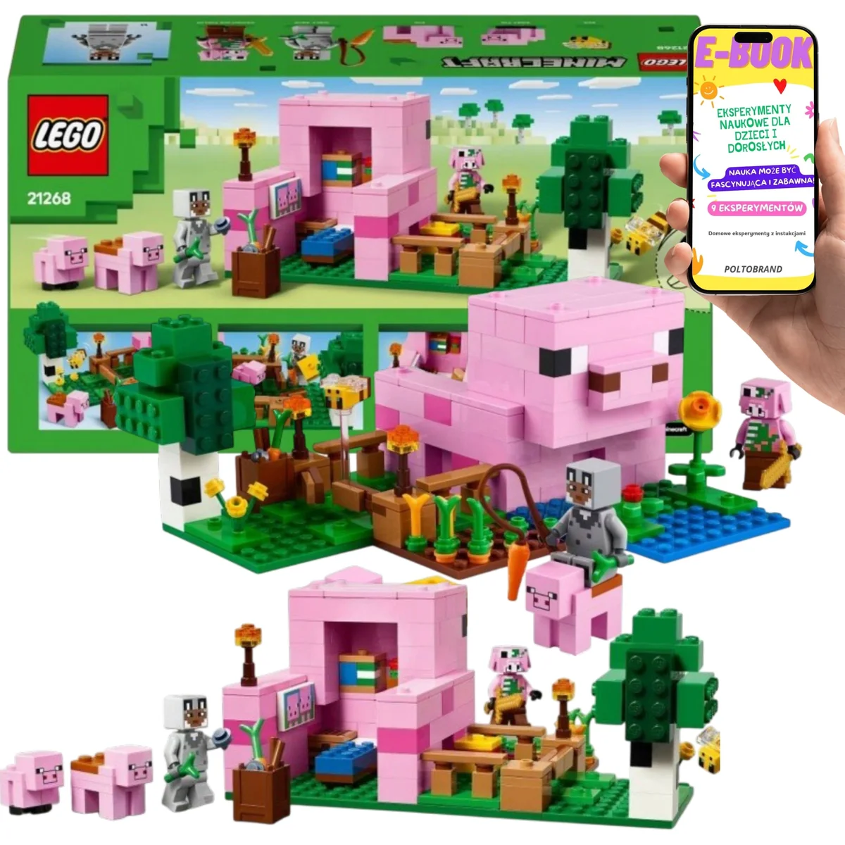 LEGO Minecraft Dom Prosiaczka 21268 • 238 el. • zestaw dla fana Minecrafta