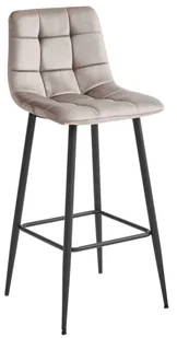 Metalowy ciemnobeżowy tapicerowany hoker K4-A68 - Taborety i hokery - miniaturka - grafika 1