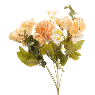 Bukiet mieszany z hortensją 32cm O446-074 OR1 sztuczna hortensja pomarańczowa - Sztuczne kwiaty - miniaturka - grafika 1