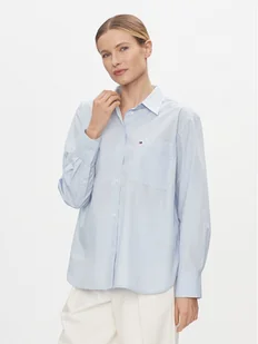 Tommy Hilfiger Koszula Essential WW0WW41410 Błękitny Regular Fit - Koszule damskie - miniaturka - grafika 1