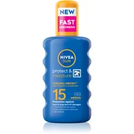 Balsamy i kremy do opalania - Nivea Sun przeciwsłoneczne wspierające przejawianie Spray LSF 15, 1er Pack (1 X 200 ML) 80424 - miniaturka - grafika 1