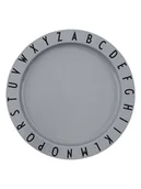 Sztućce dla dzieci - Design Letters Talerzyk śniadaniowy "Eat & Learn" w kolorze szarym - Ø 20 cm - miniaturka - grafika 1