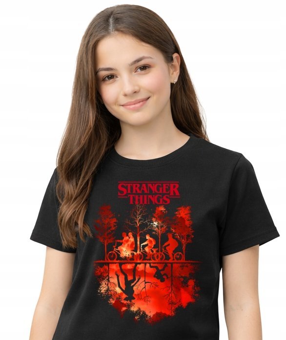 STRANGER THINGS EXTRA KOSZULKA FILMOWA T-SHIRT CZARNY PREMIUM L