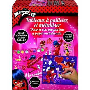 Tableaux do Pailleter Miraculous - EDUCA - 18928 - Magia Art - Mieszane - 5 lat i więcej - Dziecko - Różowy - Zabawki kreatywne - miniaturka - grafika 1