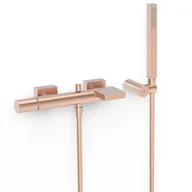 Baterie wannowe i prysznicowe - Bateria wannowa ścienna Tres Project różowe złoto mat 21117001OPM - miniaturka - grafika 1