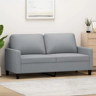 Sofa 2-osobowa, jasnoszara, 140 cm, tapicerowana tkaniną Lumarko! - Sofy i kanapy - miniaturka - grafika 1