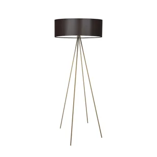 Klasyczna lampa podłogowa do salonu IBIZA z brązowym abażurem - Lampy stojące - miniaturka - grafika 1