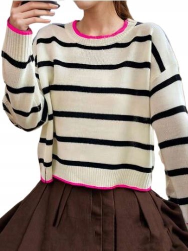 SHEIN SWETER DAMSKI W PASKI WIELOKOLOROWY 38 ŁSG