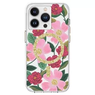 Etui i futerały do telefonów - Rifle Paper Clear MagSafe - Etui iPhone 14 Pro zdobione złotem (Rose Garden) - miniaturka - grafika 1