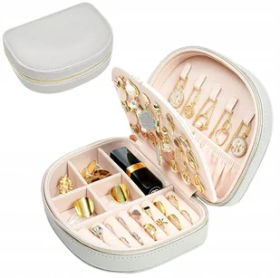 Szkatułka kuferek organizer pudełeczko na biżuterię futerał skórzany mały - Pudełka i szkatułki - miniaturka - grafika 1