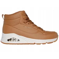 Buty trekkingowe damskie - Buty na co dzień damskie SKECHERS UNO - STAND HIGH wysokie za kostkę - miniaturka - grafika 1