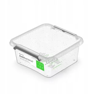 ORPLAST Mały Pojemnik Antybakteryjny do Przechowywania Kwadratowy Przezroczysty Orplast 0,85l - Pudła i pojemniki do przechowywania - miniaturka - grafika 1