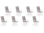 Poduszki ogrodowe - Beliani Zestaw 8 poduszek na krzesła ogrodowe brązowoszary MAUI - miniaturka - grafika 1