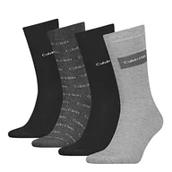 Skarpetki damskie - Calvin Klein Męskie skarpety na prezent (4 sztuki), Black Combo., rozmiar uniwersalny - miniaturka - grafika 1