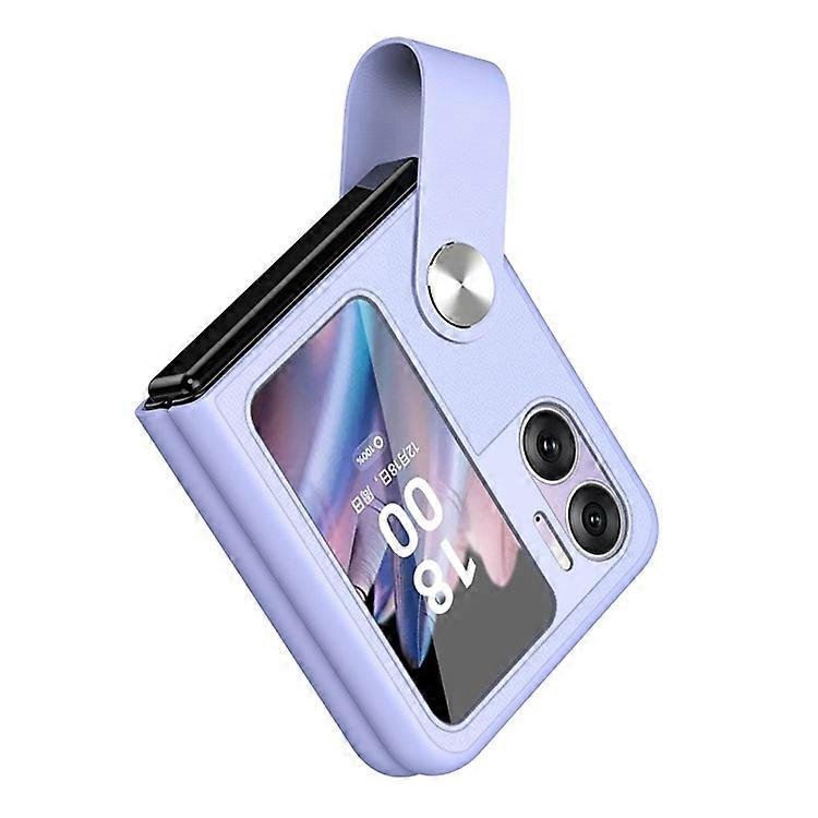 Kompatybilny z Oppo Find N2 Flip 5G Case Uchwyt na palec Etui na telefon z klapką Pokrowiec na komputer ze skóry PU z podpórką Fioletowy