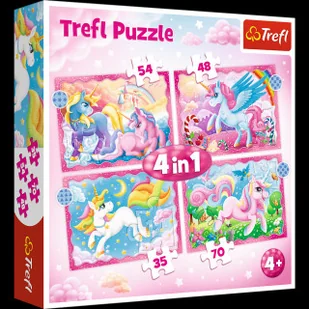 Trefl Puzzle 4w1 Jednorożce i magia 34389 34389 - Puzzle - miniaturka - grafika 2