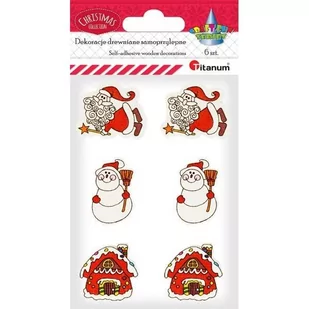 Dekoracje drewniane samoprzylepne 6 szt piernikowy domek Titanum Christmas - Pasmanteria - miniaturka - grafika 1