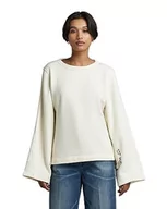 Swetry damskie - G-STAR RAW Damski sweter z regulowanym rękawem Cropped sw Sweater, biały (Papyrus D165-D113), XS - miniaturka - grafika 1