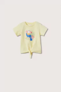 Koszulki i topy damskie - Mango Kids Kids t-shirt bawełniany dziecięcy Tropic kolor żółty - grafika 1
