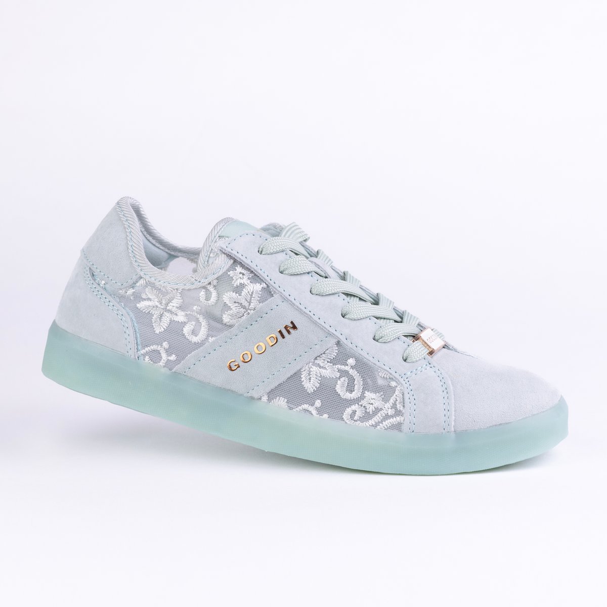 Sportowe damskie trampki GOODIN GD-XW-1004 skóra ażurek lekkie mięta 39